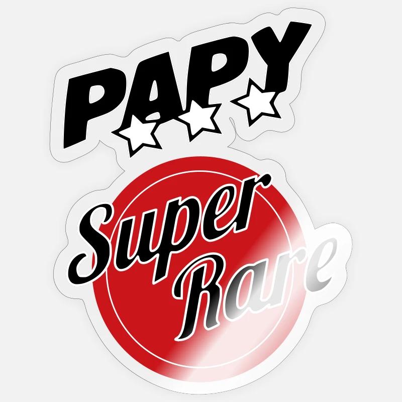 Papy super rare - Sticker taille S (10 x 10 cm) - brillant transparent