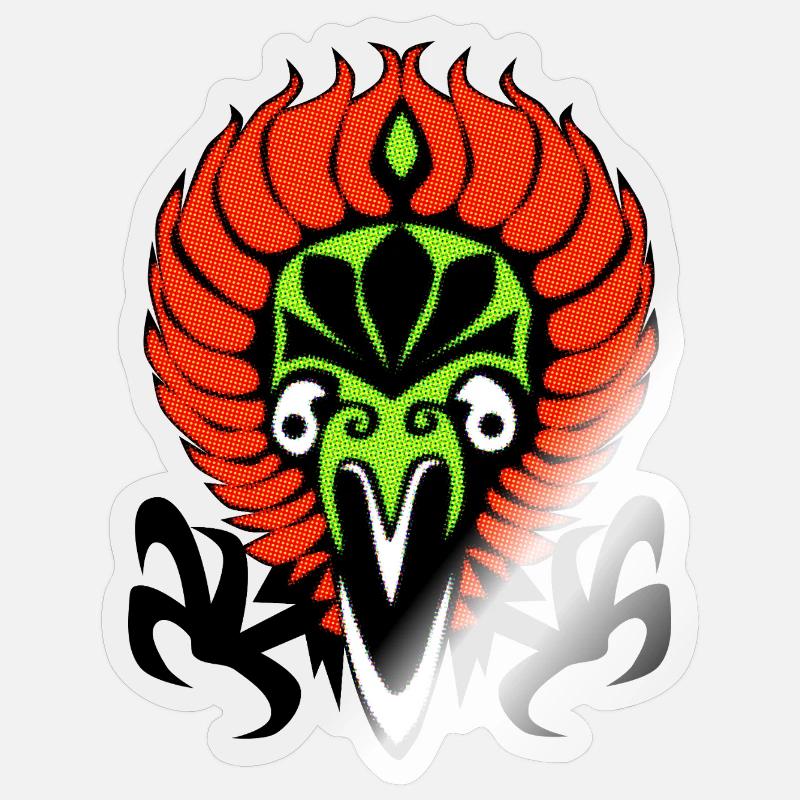 Feuervogel illustration magic jungle ancient style Sticker Größe S (10 x 10 cm)