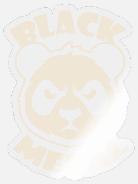 Black Metal/ Panda - Sticker Größe S (10 x 10 cm) - Transparent glänzend