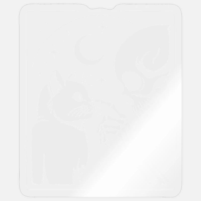 Celestial Cat and Skeleton Night Art - Sticker size S (10 x 10 cm) - transparent glossy