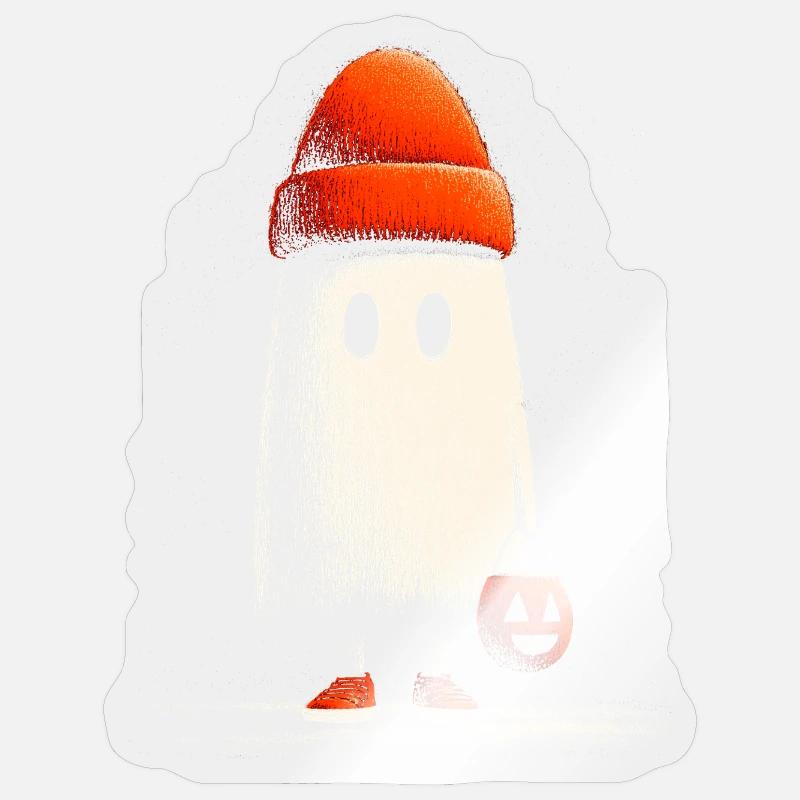 Beanie_Ghost - Sticker size S (10 x 10 cm) - transparent glossy