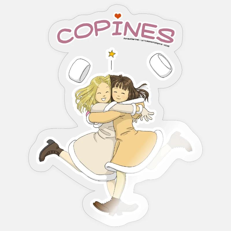 Les copines - Sticker taille S (10 x 10 cm) - brillant transparent