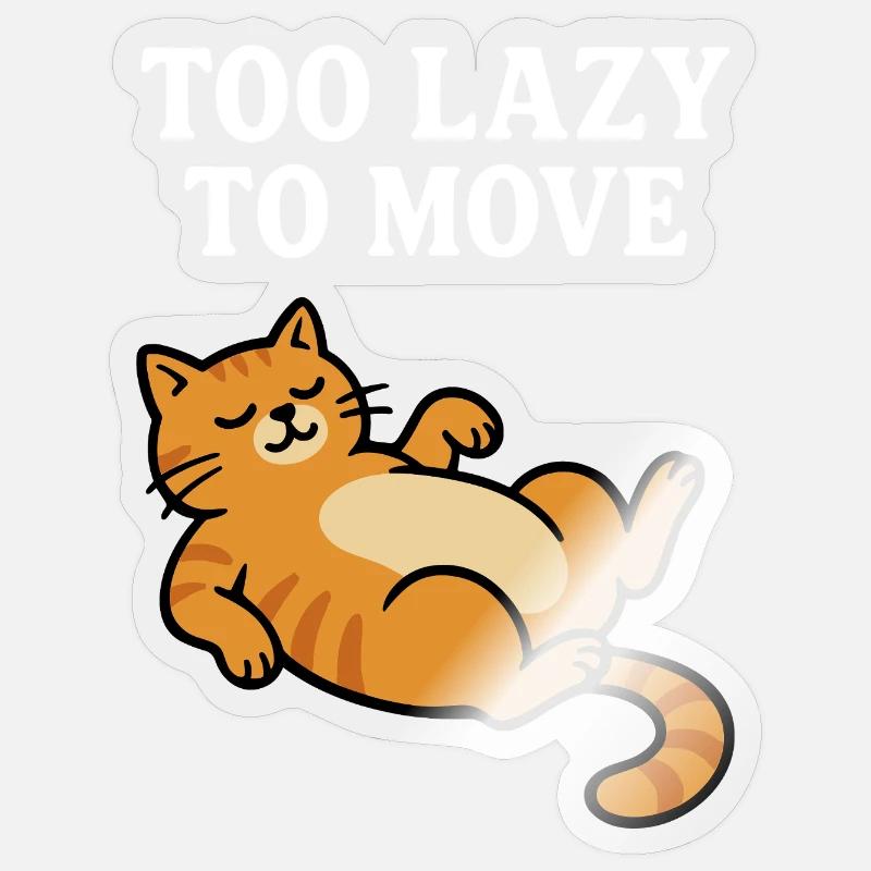 Lazy Cat Relax Design - Sticker size S (10 x 10 cm) - transparent glossy