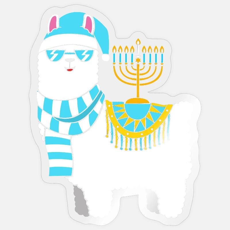 Hanoukka Hanoukka Hanoukka - Sticker taille S (10 x 10 cm) - brillant transparent