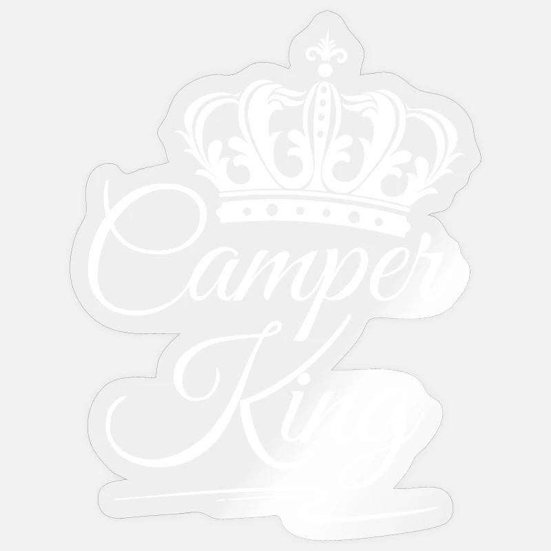 Camper King - Sticker Größe S (10 x 10 cm) - Transparent glänzend