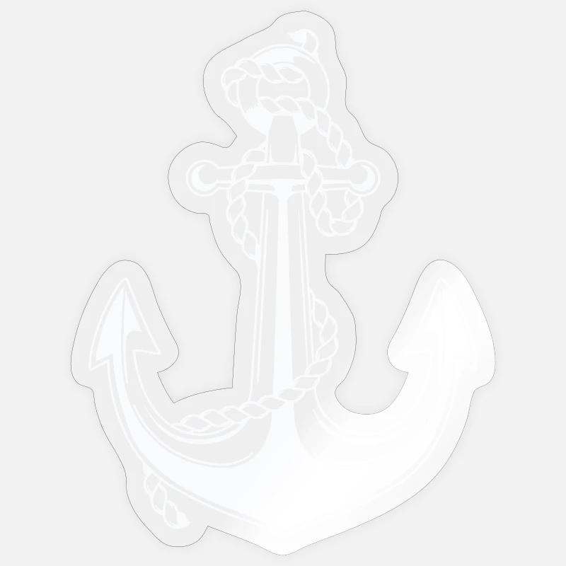 Anker mit Seil Motiv - Sticker Größe S (10 x 10 cm) - Transparent glänzend