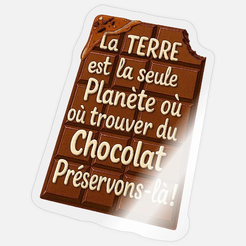 Chocolate Earth Save It - Sticker size S (10 x 10 cm) - transparent glossy