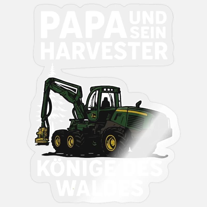 Papa et sa moissonneuse, rois de la forêt Sticker taille S (10 x 10 cm)