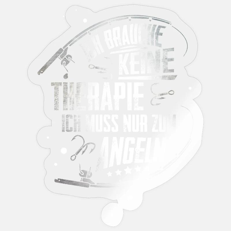 Pêche - Sticker taille S (10 x 10 cm) - brillant transparent