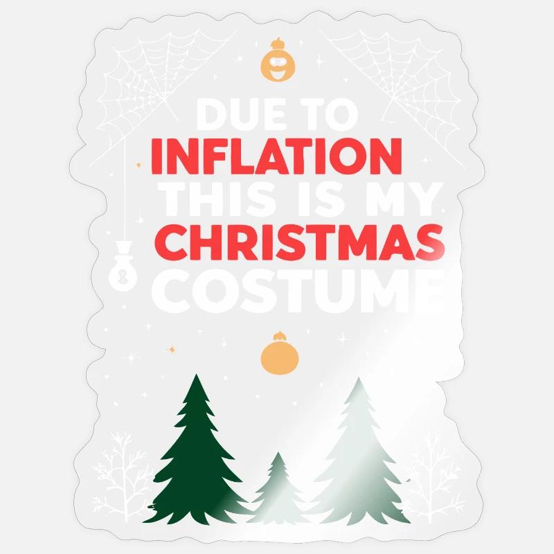 Ironic Inflation Weihnachtskostüm - Sticker Größe S (10 x 10 cm) - Transparent glänzend