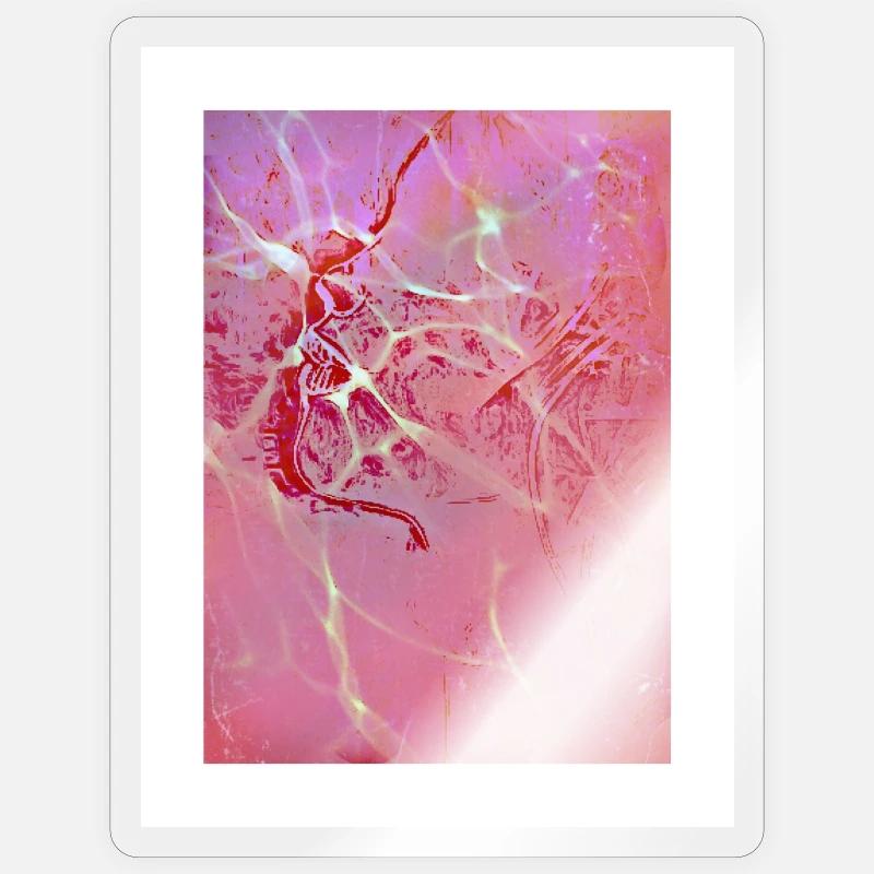 Abstract Pink Reflections Sticker size S (10 x 10 cm)