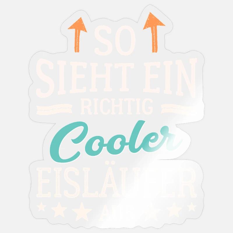 So sieht ein richtig cooler Eisläufer aus Sticker Größe S (10 x 10 cm)