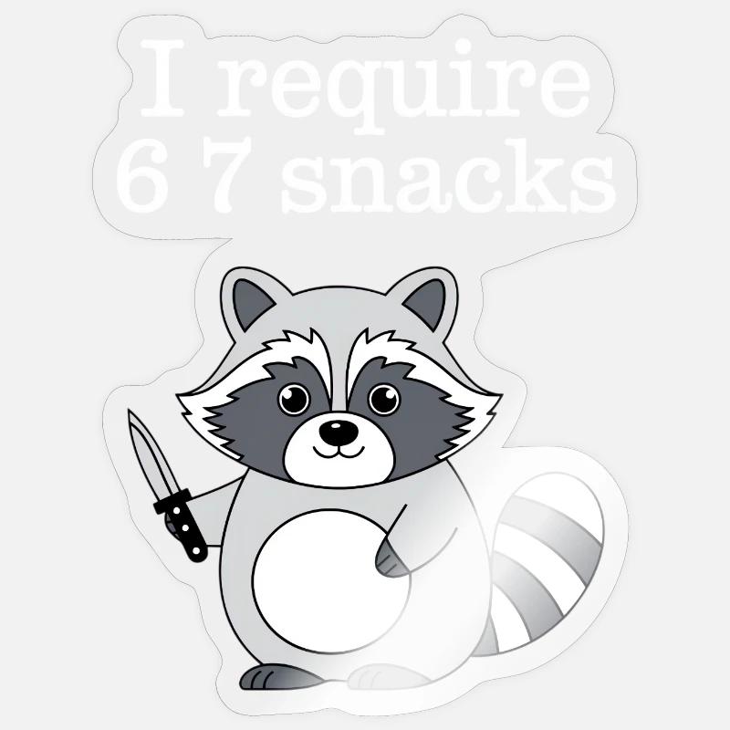 6-7 Internet Meme Cooler 6 7 Waschbär - Sticker Größe S (10 x 10 cm) - Transparent glänzend