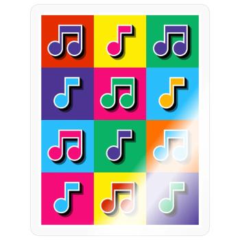 Pop-Art-Musiknoten Mosaik - Sticker Größe S (10 x 10 cm) - Transparent glänzend - Vorne