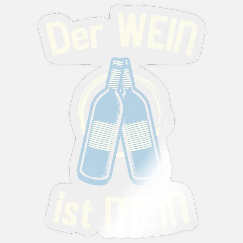 Le vin est à moi - Sticker taille S (10 x 10 cm) - brillant transparent