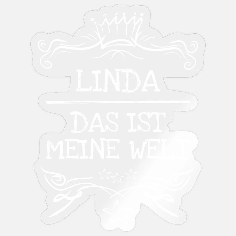 Linda - Sticker taille S (10 x 10 cm) - brillant transparent