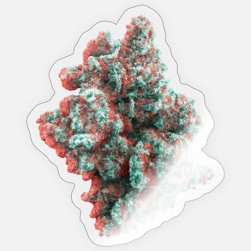 Cannabis Weed Bud 3D Anaglyph - Sticker Größe S (10 x 10 cm) - Transparent glänzend