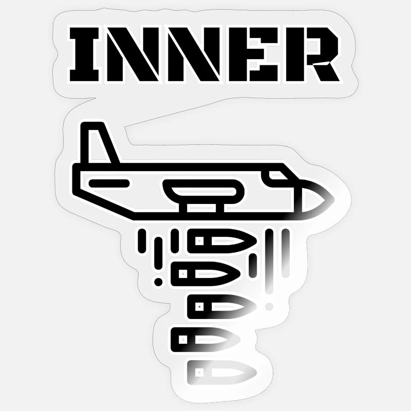 Inner War – Bombes d’avion Design graphique Sticker taille S (10 x 10 cm)