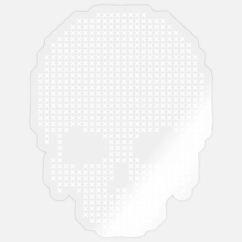 Geometric Skull Stitches Dotwork - Sticker size S (10 x 10 cm) - transparent glossy