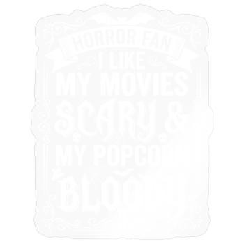 Horror Fan: Filme, Blut, Popcorn - Sticker Größe S (10 x 10 cm) - Transparent glänzend - Vorne