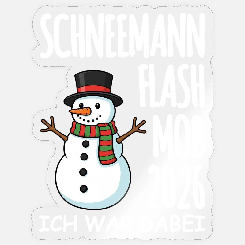 Snowman flash mob Sticker size S (10 x 10 cm)