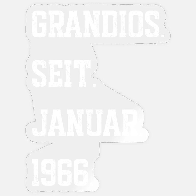 60e anniversaire janvier 1966 - Sticker taille S (10 x 10 cm) - brillant transparent