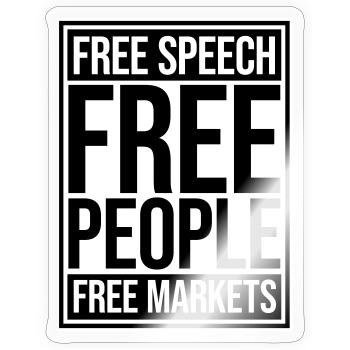 Free Speech Markets People Libertarian Freedom Logo - Sticker size S (10 x 10 cm) - transparent glossy - Front