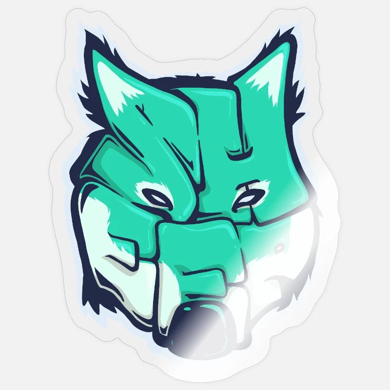 Wolf-Schaf, ein gezogenes Wort Sticker Größe S (10 x 10 cm)