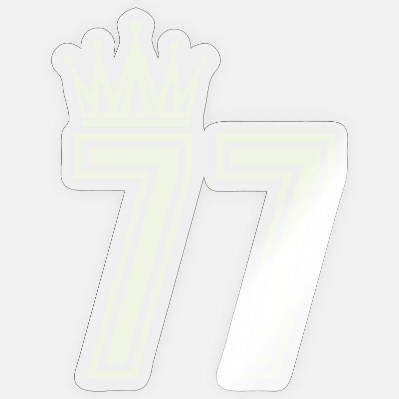 Royal 77 Chiffres - Sticker taille S (10 x 10 cm) - brillant transparent