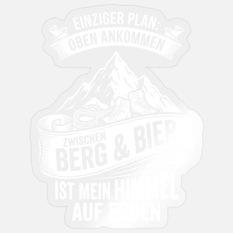 Between mountain and beer - Sticker size S (10 x 10 cm) - transparent glossy