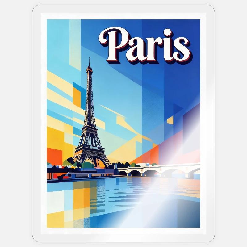 Pariser Prisma-Eiffel - Sticker Größe S (10 x 10 cm) - Transparent glänzend