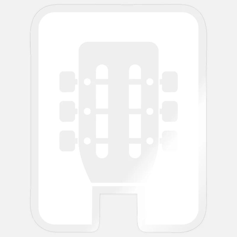 Emblème de guitare - Sticker taille S (10 x 10 cm) - brillant transparent