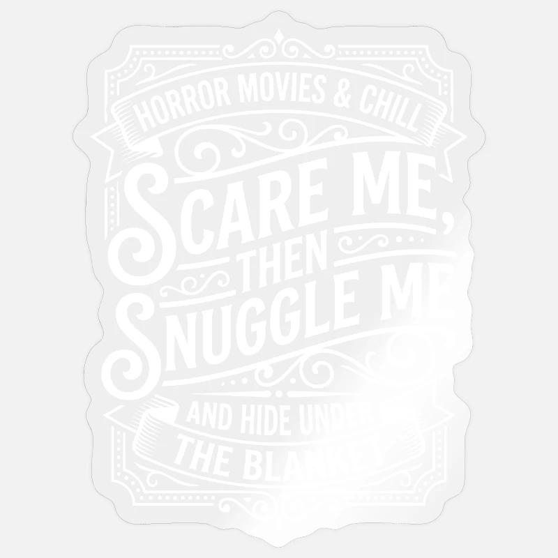Films d’horreur & Chill – Effrayez-moi - Sticker taille S (10 x 10 cm) - brillant transparent