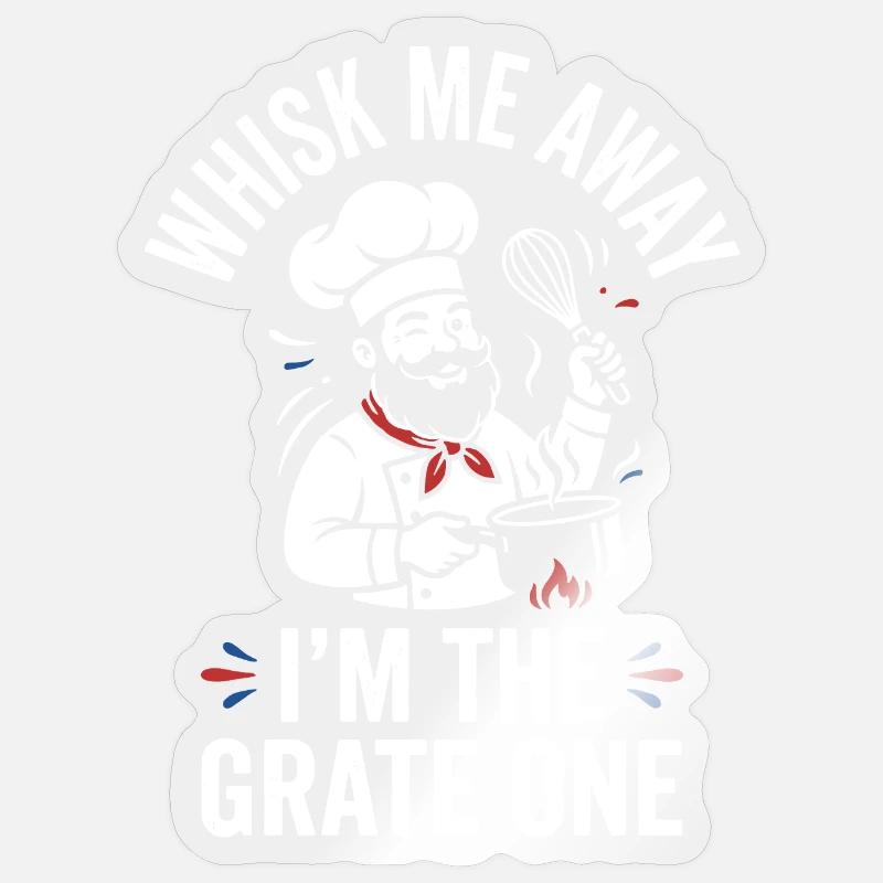 Grate Chef Whisk Master - Sticker size S (10 x 10 cm) - transparent glossy