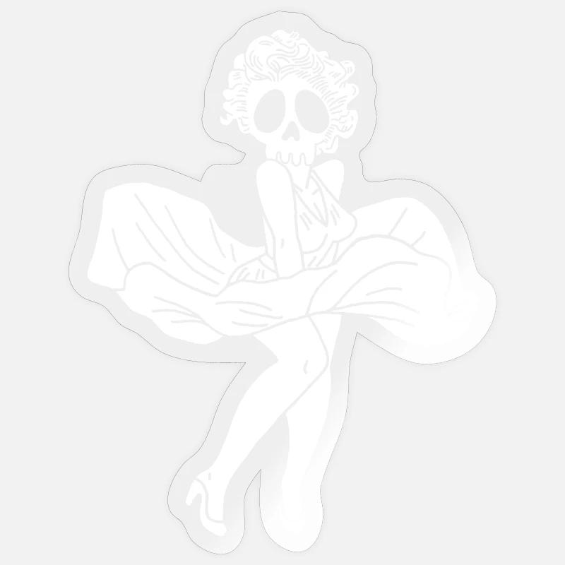 Fantôme de Marylin Monroe - Sticker Größe S (10 x 10 cm) - Transparent glänzend