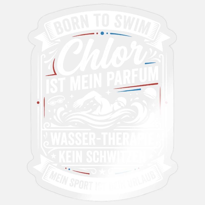 Le chlore est mon parfum : style nage Sticker taille S (10 x 10 cm)