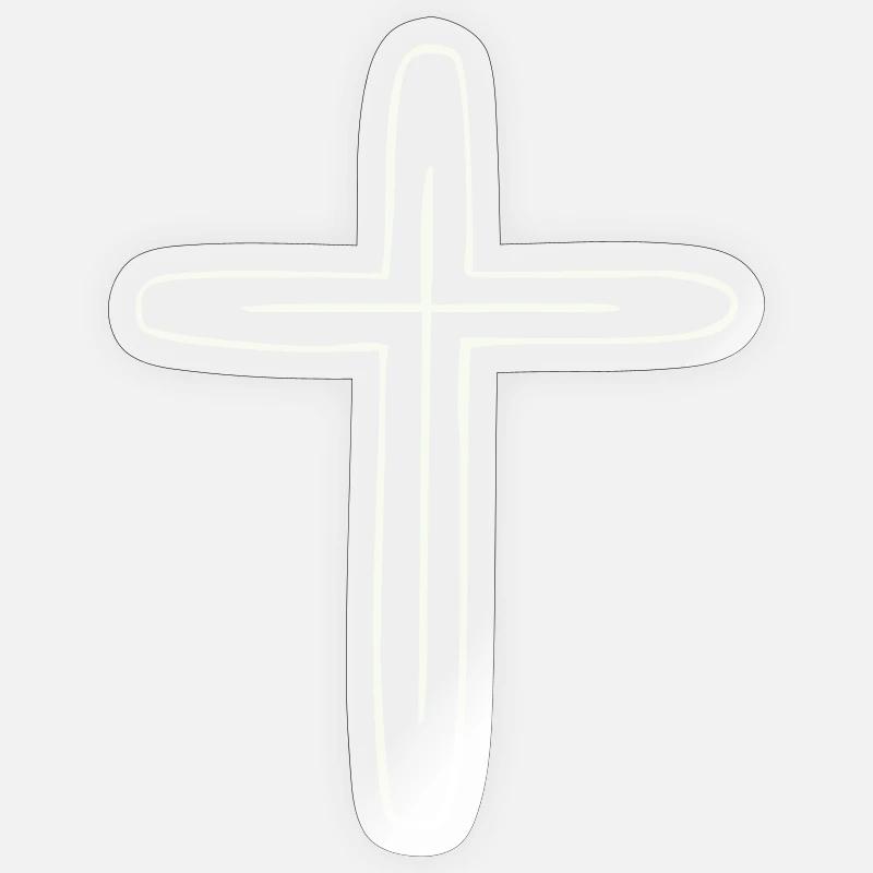 croix - Sticker taille S (10 x 10 cm) - brillant transparent