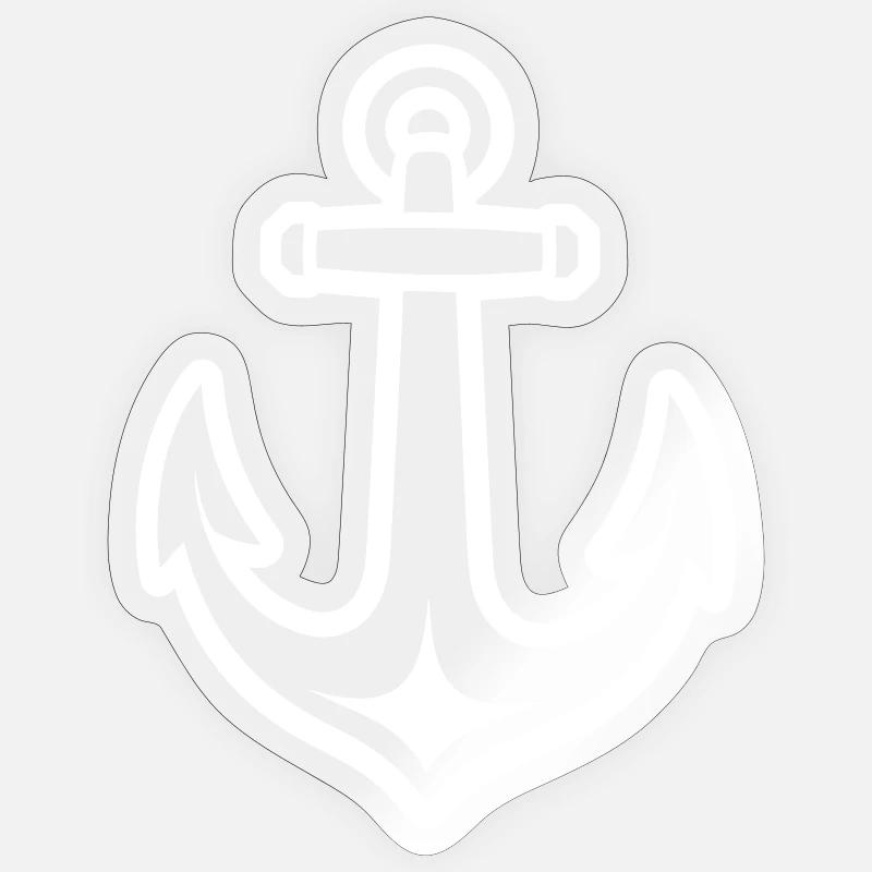 Ancre - Sticker taille S (10 x 10 cm) - brillant transparent