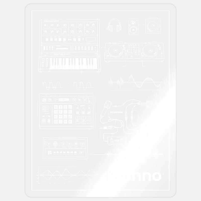 Techno Studio Synthese - Sticker Größe S (10 x 10 cm) - Transparent glänzend