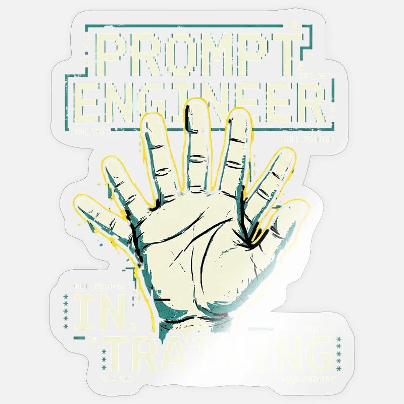 Prompt Engineer In Training - Sticker size S (10 x 10 cm) - transparent glossy