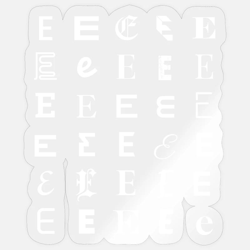 Ornate E Glyph Mosaic - Sticker size S (10 x 10 cm) - transparent glossy