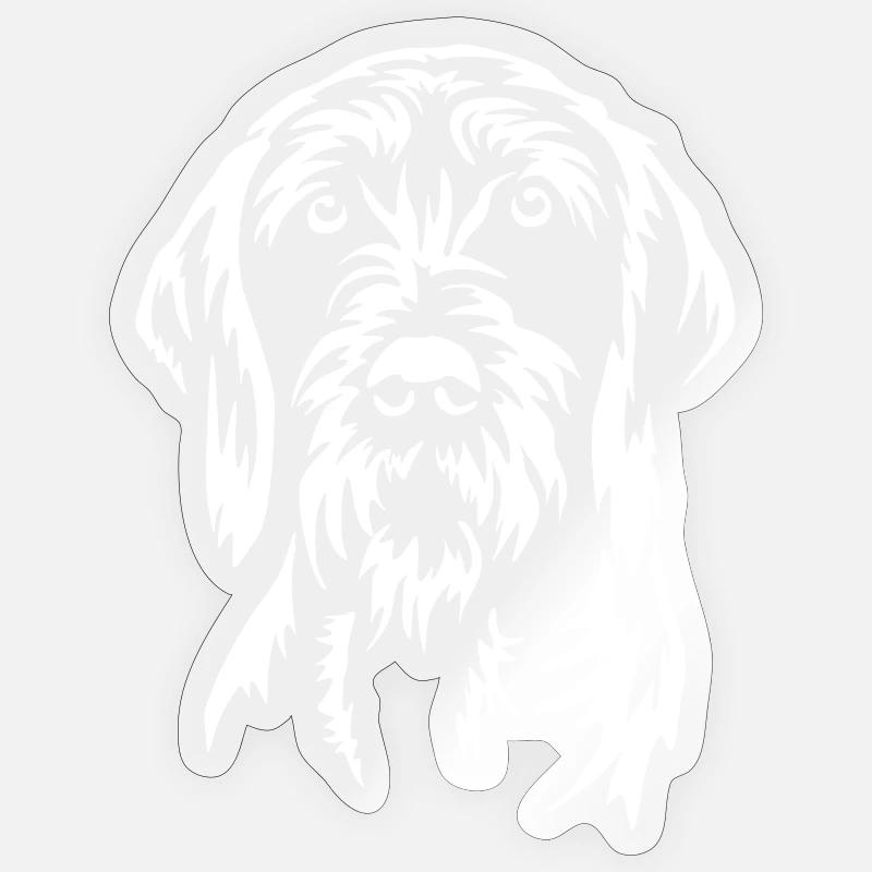Poodle Pointer Head "Black Edition" - Sticker size S (10 x 10 cm) - transparent glossy