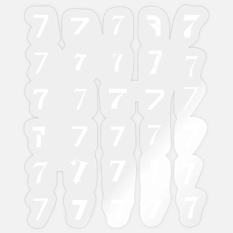Sevenfold Glyph Grid numerology - Sticker size S (10 x 10 cm) - transparent glossy