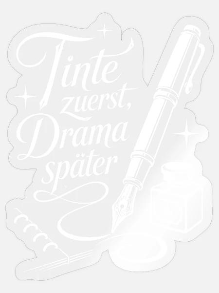 Tintenliebe für Schreibnerds - Sticker Größe S (10 x 10 cm) - Transparent glänzend