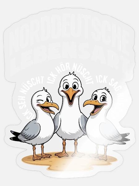 Moin Moin Norden - Maritimes Norddeutsch Design - Sticker Größe S (10 x 10 cm) - Transparent glänzend