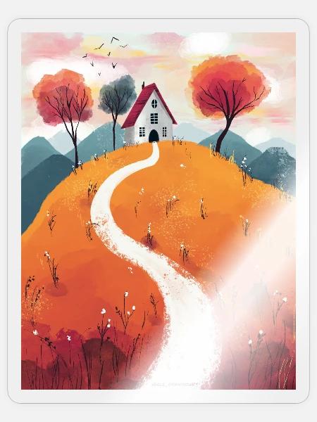Autumn Hill House - Sticker Größe S (10 x 10 cm) - Transparent glänzend