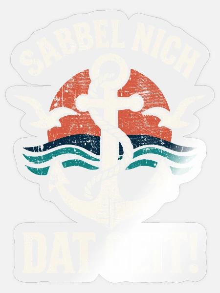 Sabbel nicht, dat geit! – Anker Retro mit Grunge - Sticker Größe S (10 x 10 cm) - Transparent glänzend