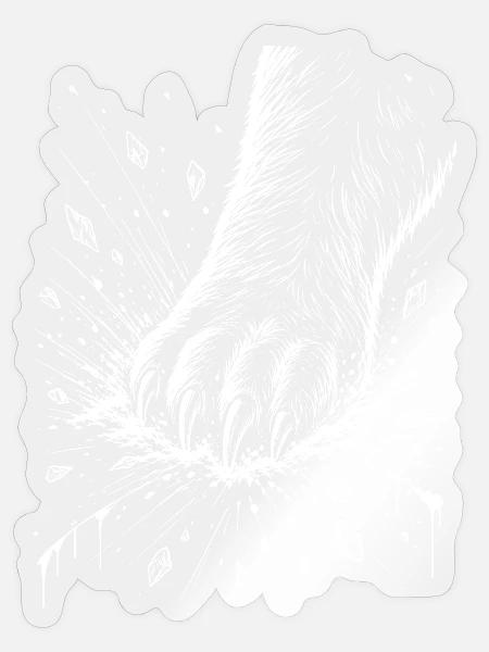 Bärentatze - Sticker Größe S (10 x 10 cm) - Transparent glänzend