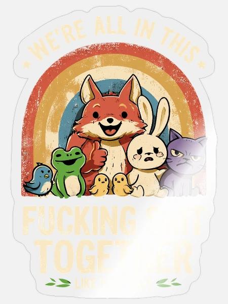 In this together.... - Sticker Größe S (10 x 10 cm) - Transparent glänzend