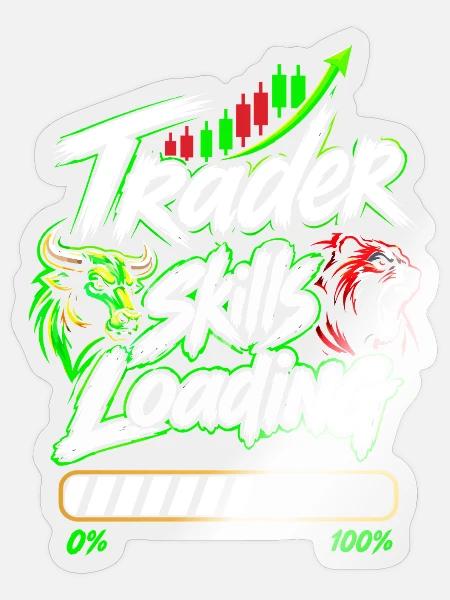 Trader skills loading - Sticker Größe S (10 x 10 cm) - Transparent glänzend